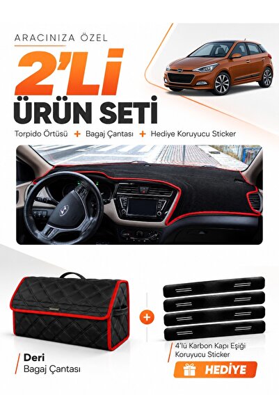 e-biz Hyundai̇ İ20 (2014-2020) Compatible Glove Box Cover + Leather Trunk Bag...