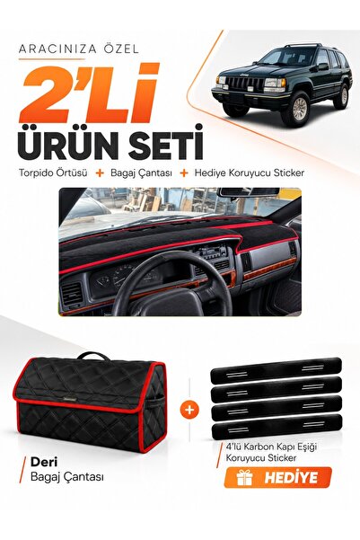 e-biz Jeep Grand Cherokee (1993-1998) Compatible Dashboard Cover + Leather Tr...