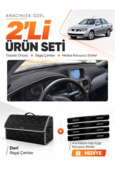 e-biz Nissan Almera Screened (2000-2006) Compatible Glove Box Cover + Leather...