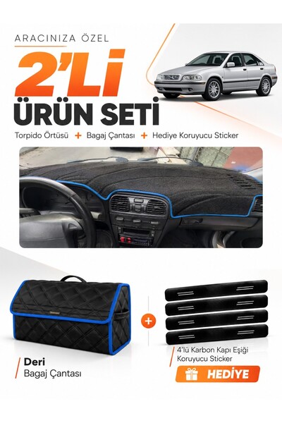 e-biz Volvo S40 (1996-2002) Compatible Glove Box Cover + Leather Trunk Bag + ...