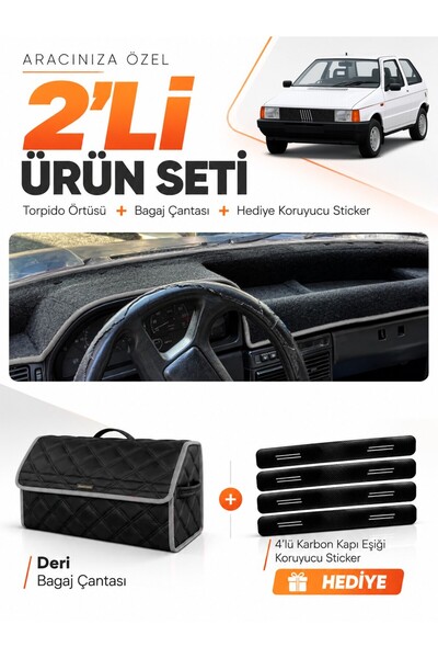 e-biz Fiat Uno 60,70 (1983-1995) Compatible Dashboard Cover + Leather Trunk B...