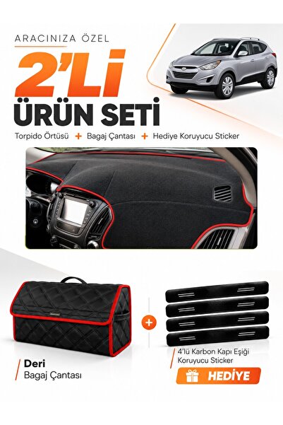 e-biz Hyundai Tucson (2009-2015) Compatible Glove Box Cover + Leather Trunk B...