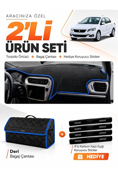 e-biz Peugeot 301 (2012-2022) Compatible Dashboard Cover + Leather Trunk Bag ...
