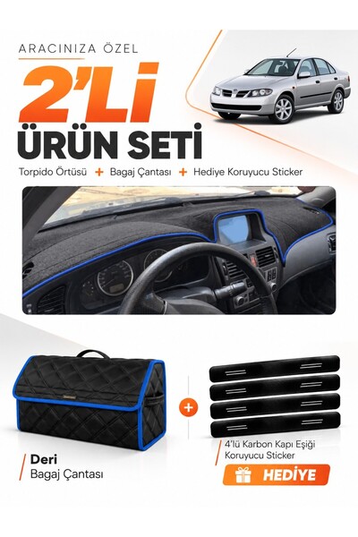 e-biz Nissan Almera Screened (2000-2006) Compatible Glove Box Cover + Leather...