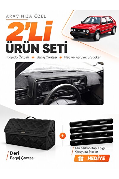 e-biz Volkswagen Golf 2 (1983-1992) Compatible Dashboard Cover + Leather Trun...