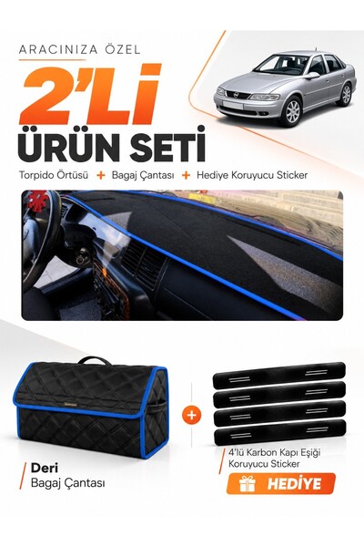 e-biz Opel Vectra B (1995-2001) Compatible Dashboard Cover + Leather Trunk Ba...