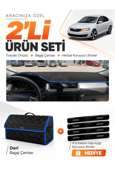 e-biz Skoda Rapid (2013-2017) Compatible Glove Box Cover + Leather Trunk Bag ...