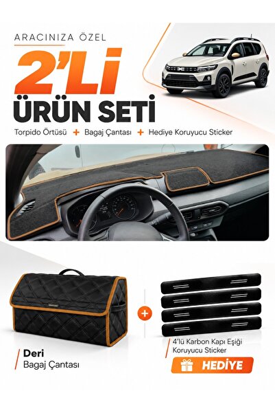 e-biz Daci̇a Jogger Screenless (2022-2026) Compatible Dashboard Cover + Leath...