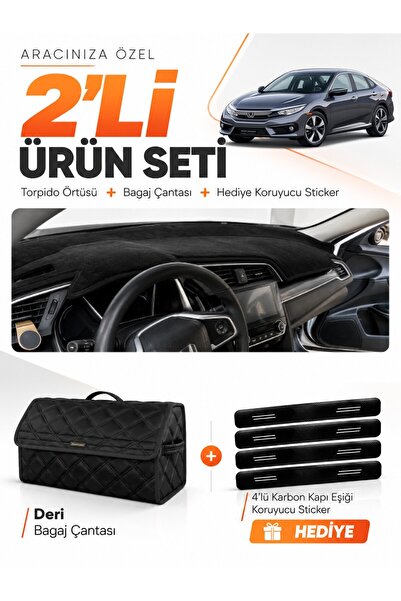 e-biz Honda Civic Fc5 (2015-2022) Compatible Dashboard Cover + Leather Trunk ...
