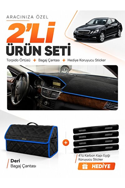 e-biz Mercedes W212 (2010-2013) Compatible Glove Box Cover + Leather Trunk Ba...