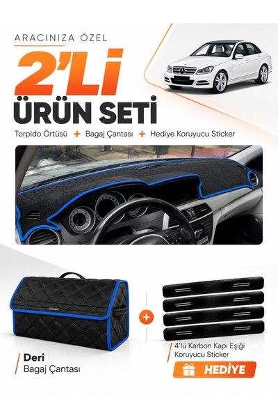 e-biz Mercedes W204 C180 (2007-2014) Compatible Glove Box Cover + Leather Tru...
