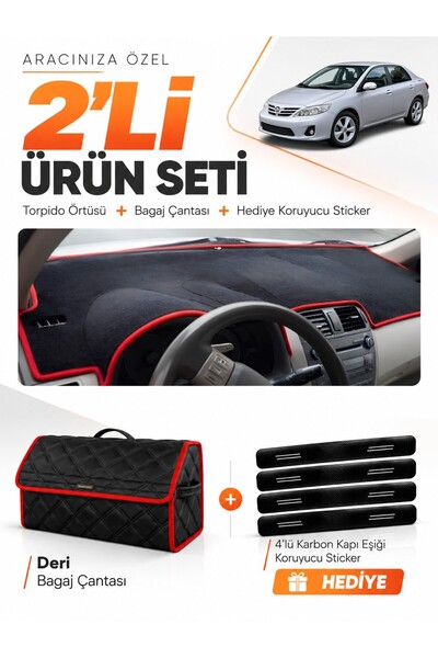 e-biz Toyota Corolla E140 (2006-2012) Compatible Dashboard Cover + Leather Tr...