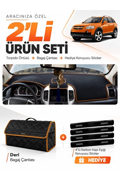 e-biz Chevrolet Capti̇va (2008-2011) Compatible Dashboard Cover + Leather Tru...