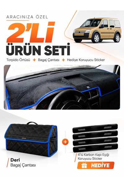 e-biz Ford Connect (2002-2008) Compatible Glove Box Cover + Leather Trunk Bag...