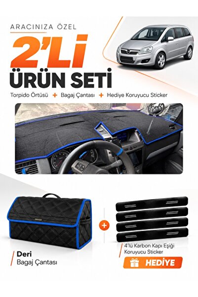 e-biz Opel Zafira B (2004-2011) Compatible Glove Box Cover + Leather Trunk Ba...