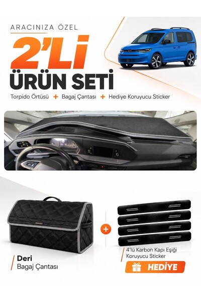e-biz Volkswagen Caddy (2022-2026) Compatible Dashboard Cover + Leather Trunk...