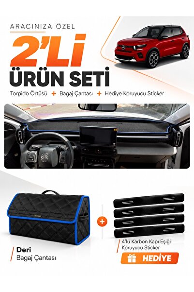 e-biz Citroen C3 Aircross (2017-2021) Compatible Glove Box Cover + Leather Tr...