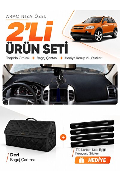 e-biz Chevrolet Capti̇va (2008-2011) Compatible Dashboard Cover + Leather Tru...