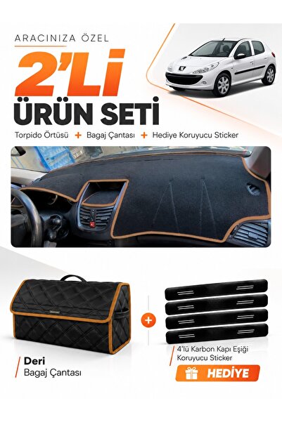 e-biz Peugeot 206+ (2009-2013) Compatible Dashboard Cover + Leather Trunk Bag...