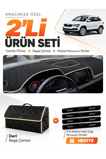 e-biz Skoda Karoq (2017-2024) Compatible Dashboard Cover + Leather Trunk Bag ...