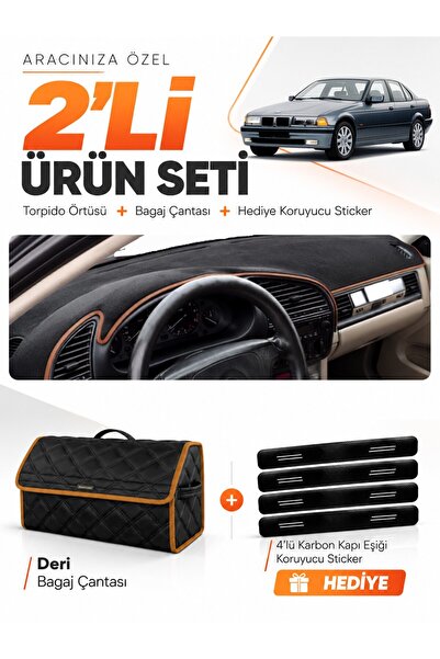 e-biz Bmw E36 (1990-2000) Compatible Glove Box Cover + Leather Trunk Bag + St...