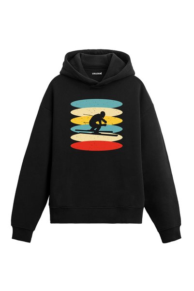 Colermi Fast Descent Retro Ski Design Hoodie Sweatshirt