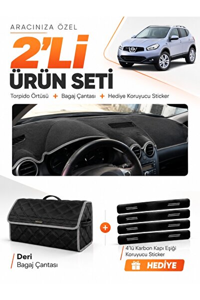 e-biz Nissan Qashqai J10 (2007-2014) Compatible Torpedo Cover + Leather Trunk...