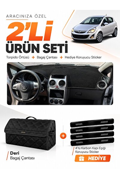 e-biz غطاء توربيدو متوافق مع OPEL CORSA D (2006-2014) + حقيبة أمتعة جلدية + م...