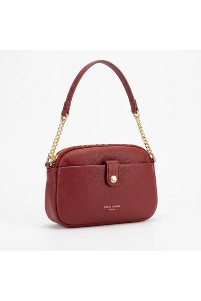 David Jones Paris 7320 burgundy women's shoulder bag