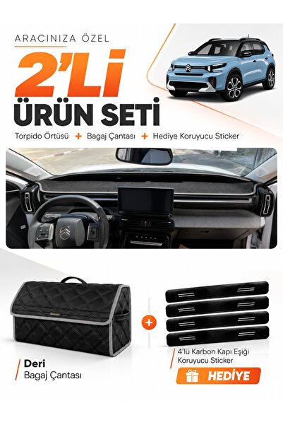 e-biz Ci̇troen C3 Ai̇rcross (2023-2026) Compatible Torpedo Cover + Leather Lu...