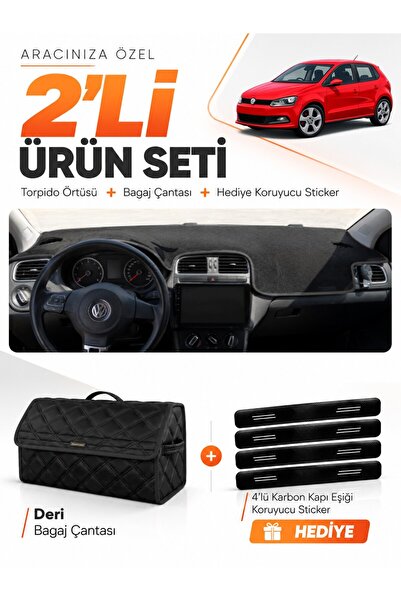 e-biz Volkswagen Polo (2009-2019) Compatible Dashboard Cover + Leather Trunk ...