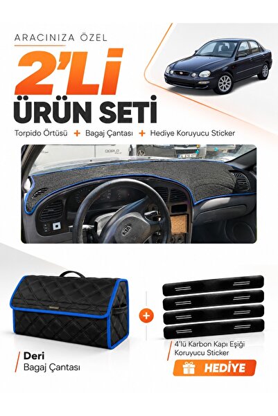 e-biz Kia Shuma (1995-2003) Compatible Torpedo Cover + Leather Luggage Bag + ...