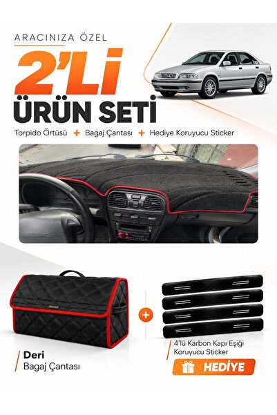 e-biz Volvo S40 (1996-2002) Compatible Glove Box Cover + Leather Trunk Bag + ...
