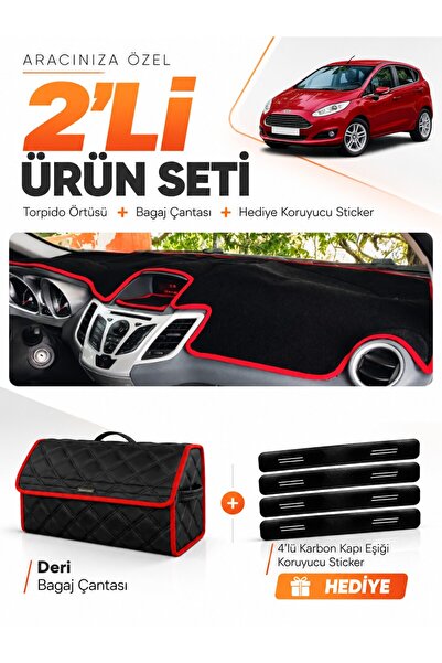 e-biz Ford Fi̇esta (2008-2017) Compatible Dashboard Cover + Leather Trunk Bag...