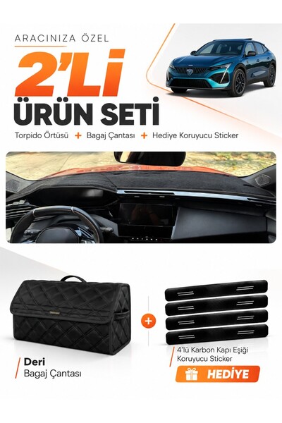 e-biz Peugeot 408 (2022-2026) Compatible Dashboard Cover + Leather Trunk Bag ...