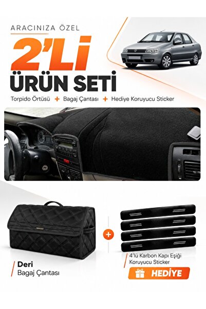 e-biz Fiat Albea (2005-2012) Compatible Dashboard Cover + Leather Trunk Bag +...