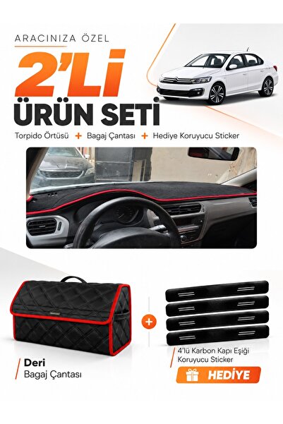 e-biz Citroen C-Elysee (2012-2022) Compatible Dashboard Cover + Leather Trunk...