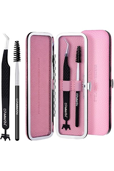 Dammann DAMMAN Golden Feather Lash Extension Tweezers, Fiber Tip Stainless St...