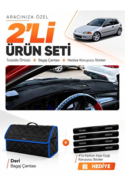 e-biz Honda Civic Eg-Ex-El (1994-2000) Compatible Torpedo Cover + Leather Tru...