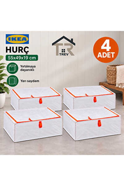 IKEA TREV Kutija za odlaganje od 4 komada 55/49/19 cm Organizator za ormarić ...