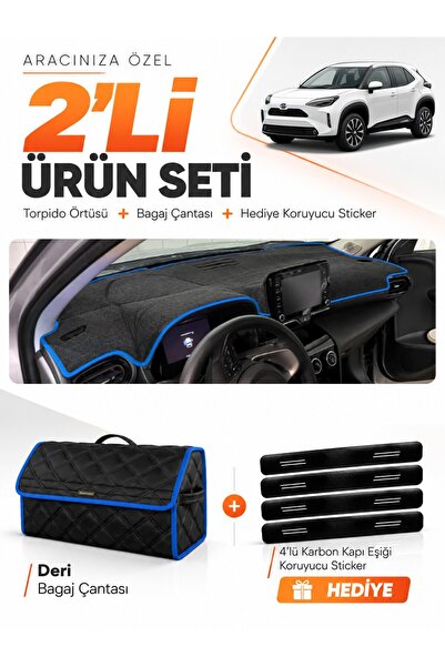 e-biz Toyota Yari̇s Cross (2022-2025) Compatible Dashboard Cover + Leather Tr...