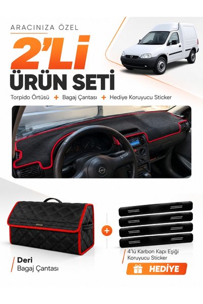 e-biz Dashboard Cover + Leather Trunk Bag + Sticker Set Compatible with Opel ...