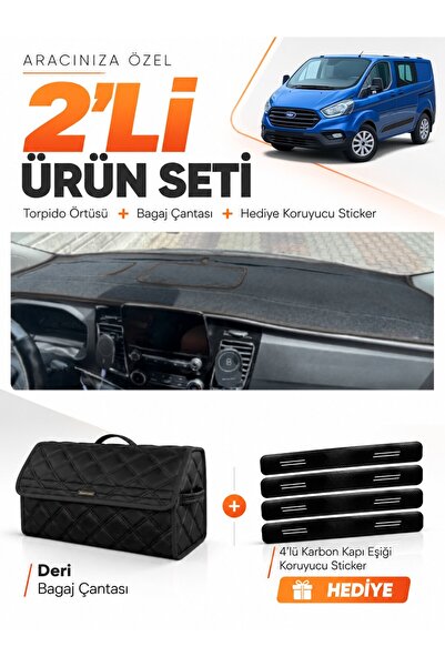 e-biz Ford Transit Custom (2016-2024) Compatible Glove Box Cover + Leather Tr...