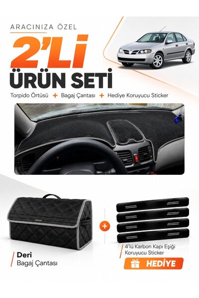 e-biz Nissan Almera Covered (2000-2006) Compatible Glove Box Cover + Leather ...
