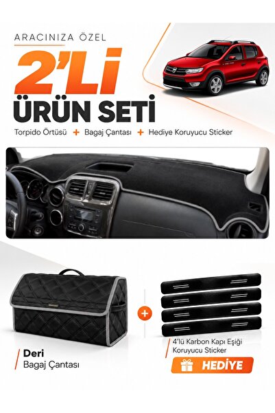 e-biz Dacia Sandero Stepway (2015-2021) Compatible Dashboard Cover + Leather ...