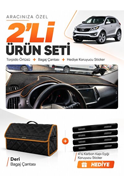 e-biz Kia Sportage (2010-2016) Compatible Torpedo Cover + Leather Luggage Bag...