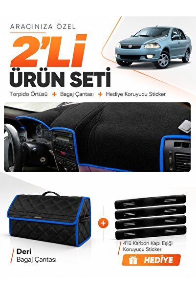 e-biz Fiat Si̇ena (2005-2012) Compatible Dashboard Cover + Leather Trunk Bag ...