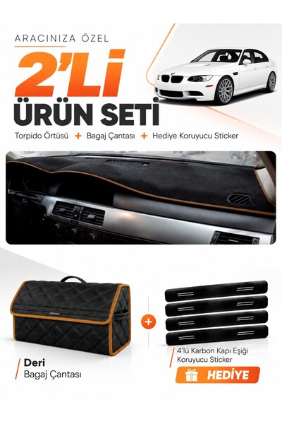 e-biz Bmw E90 (2005-2013) Compatible Dashboard Cover + Leather Trunk Bag + St...