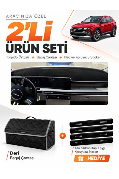 e-biz Hyundai Tucson (2024+ Later) Compatible Torpedo Cover + Leather Trunk B...