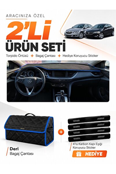 e-biz Opel Insignia (2017-2026) Compatible Glove Box Cover + Leather Trunk Ba...